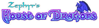 A logo saying: Zephyr's house of dragons